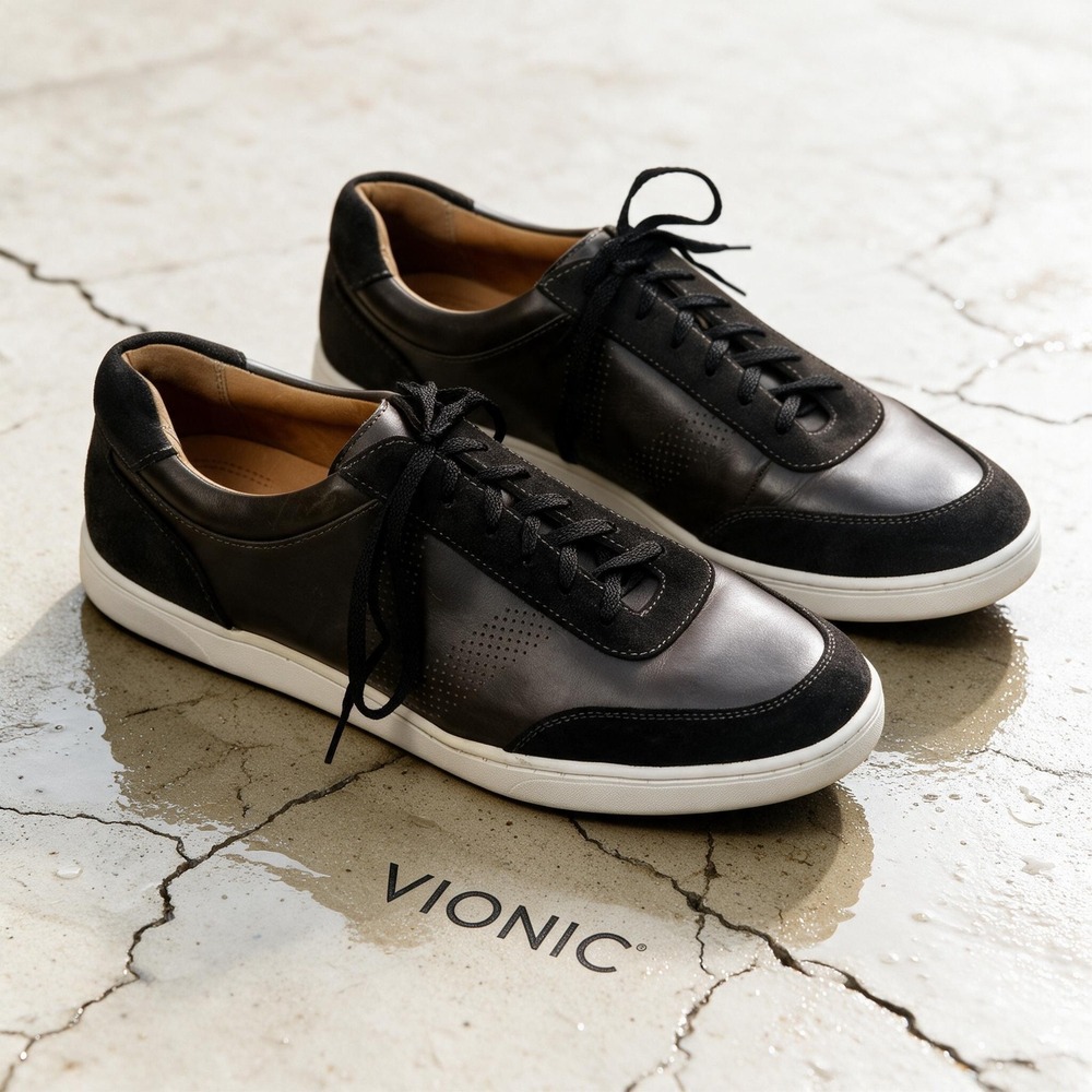 Vionic Brok Mens Brown Leather Suede Low Top Sneakers Shoes Size 12 SB:05-2019